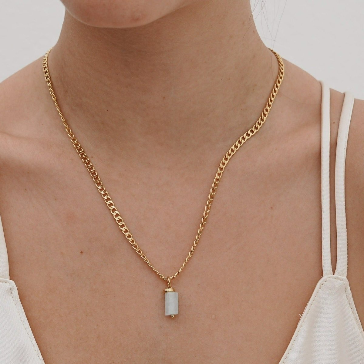 AQUAMARINE AURA NECKLACE - COLLARES - Malandra Jewelry - TC1183