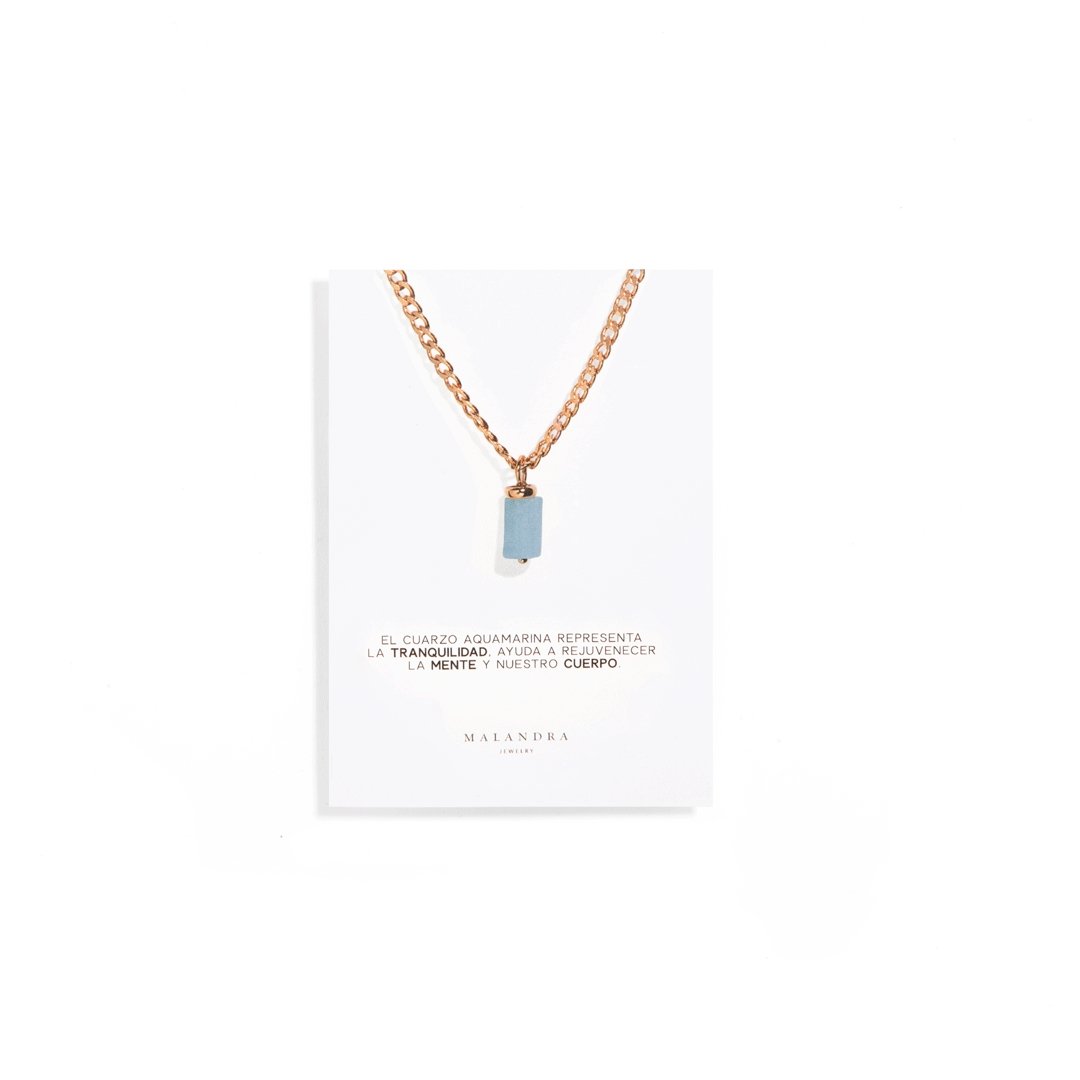 AQUAMARINE AURA NECKLACE - COLLARES - Malandra Jewelry - TC1183