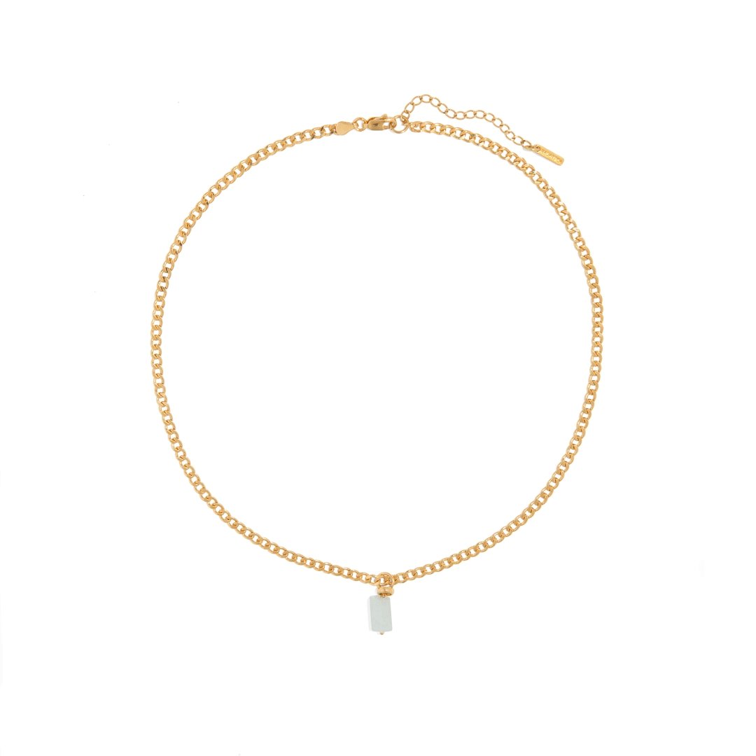 AQUAMARINE AURA NECKLACE - COLLARES - Malandra Jewelry - TC1183