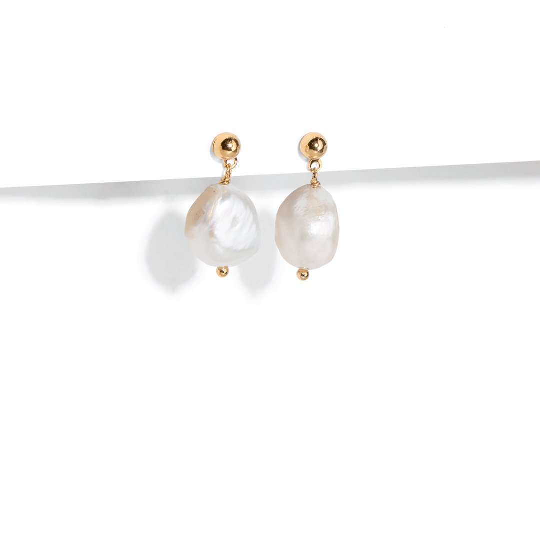 BAROQUE PEARL DROP EARRINGS - ARETES - Malandra Jewelry - TA1365