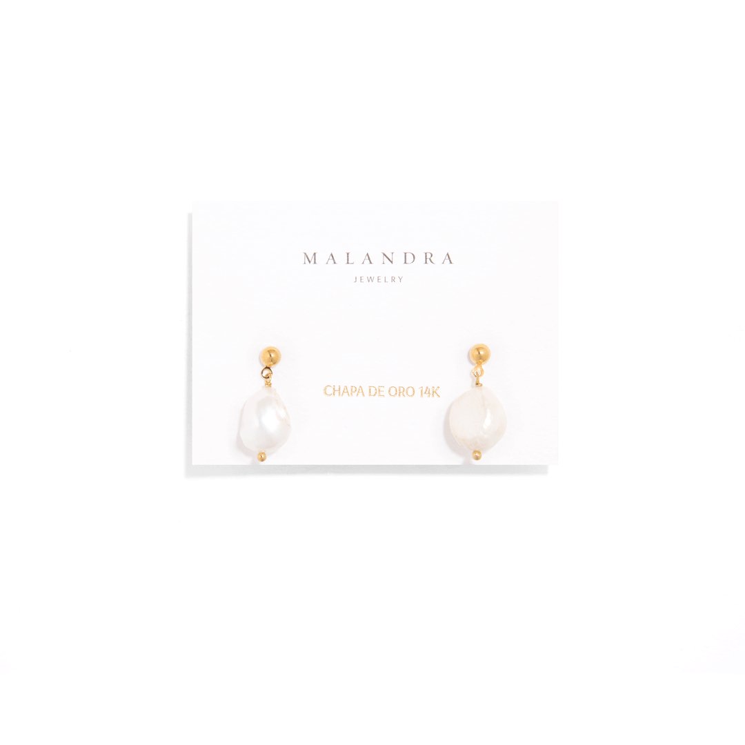 BAROQUE PEARL DROP EARRINGS - ARETES - Malandra Jewelry - TA1365