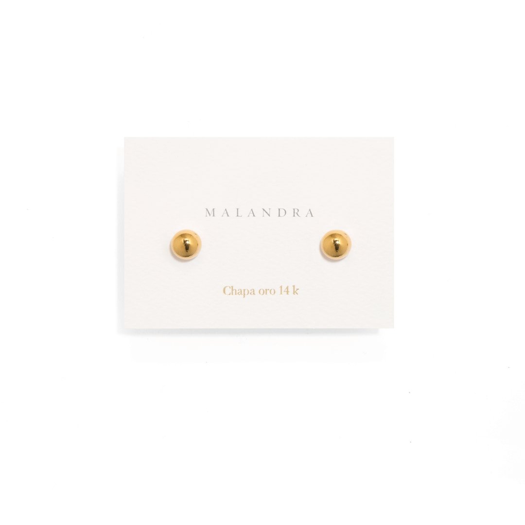BASIC ROUND GOLDEN STUDS - ARETES - Malandra Jewelry - VCA121