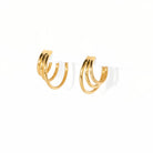 CASCADE TRIPLE HOOPS - ARETES - Malandra Jewelry - VCA157