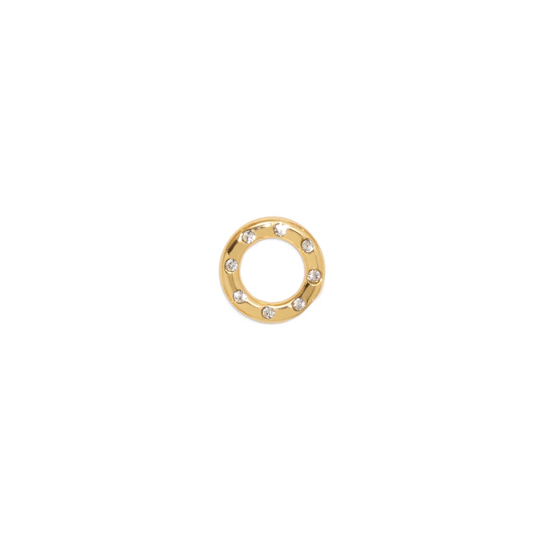 CLEAR & GOLD CHARM - DIJES - Malandra Jewelry - ICD291.D.T