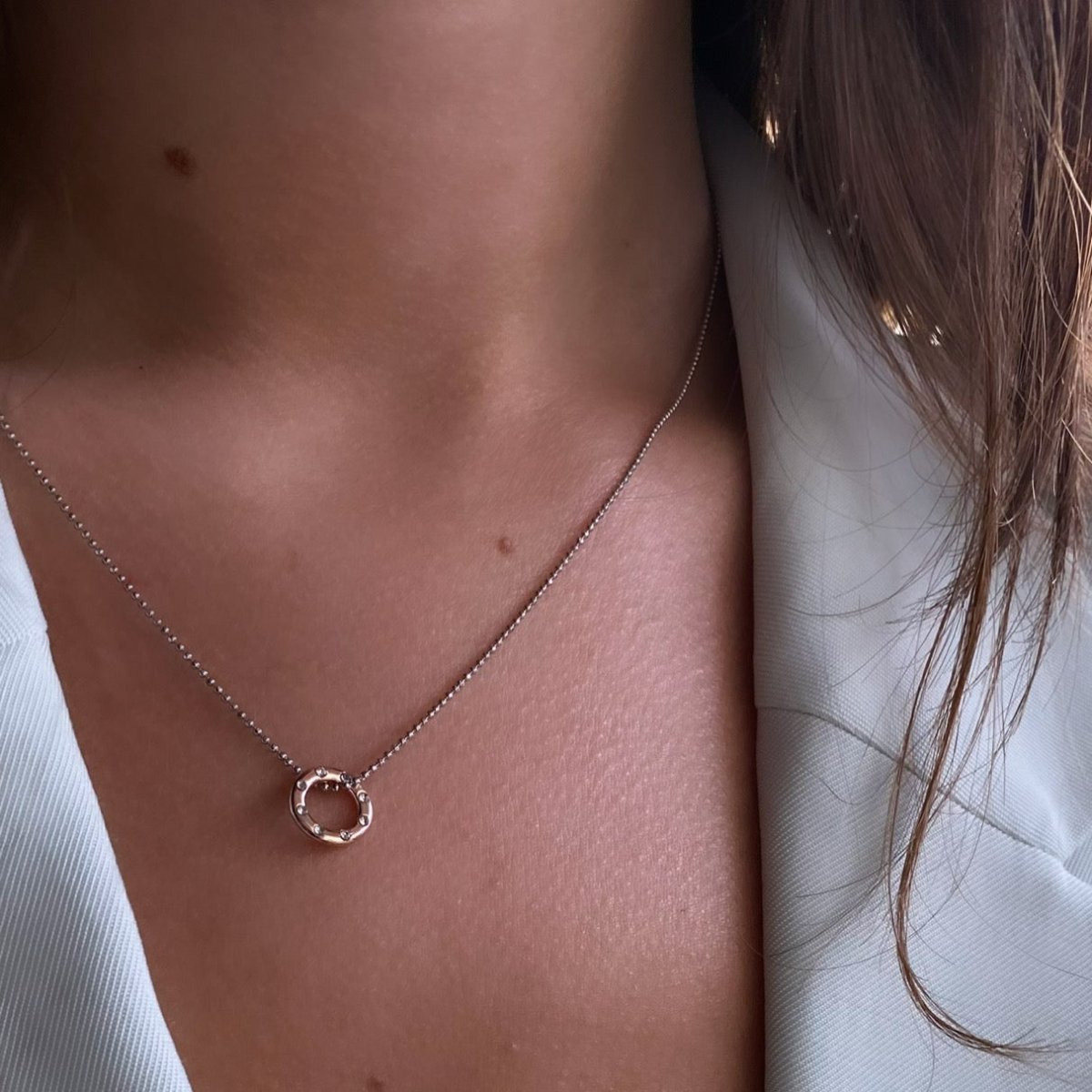 CLEAR & ROSE CHARM - DIJES - Malandra Jewelry - ICD291.R.T