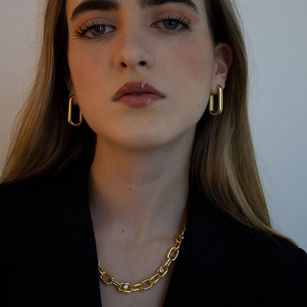 CLIP LINK LONG EARRINGS - ARETES - Malandra Jewelry - ICA438