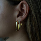CLIP LINK PAVE EARRINGS - ARETES - Malandra Jewelry - ICA439