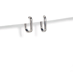 CLIP SILVER HUGGIES - ARETES - Malandra Jewelry - EA6574