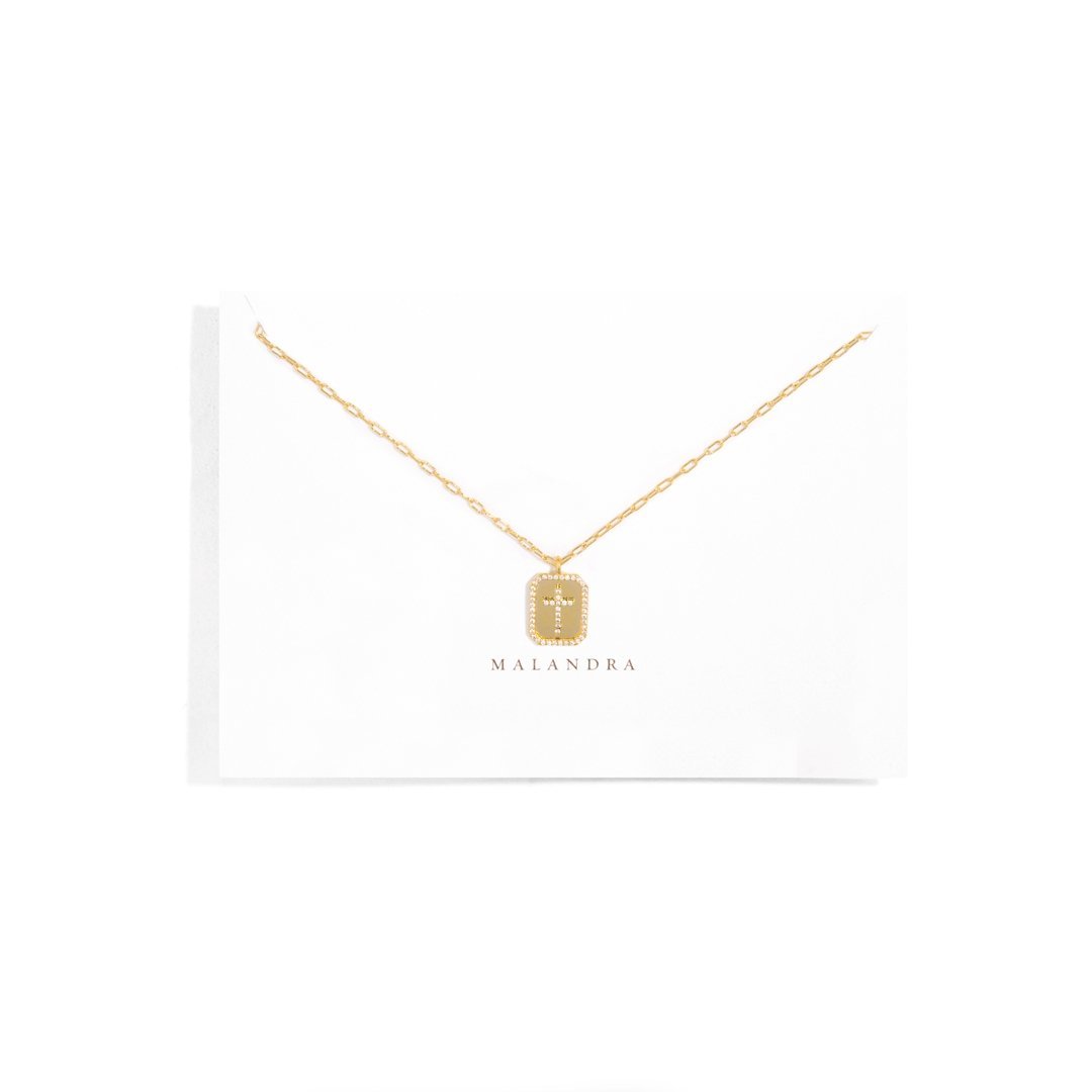 CROSS SPARK MEDAL NECKLACE - COLLARES - Malandra Jewelry - XMC34 - 94485N