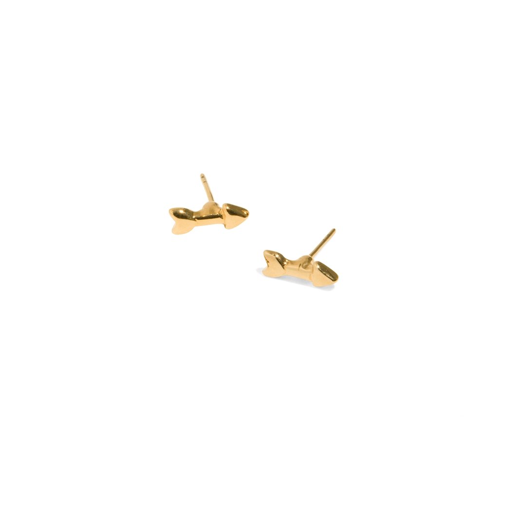 CUPID GOLDEN ARROWS STUDS - ARETES - Malandra Jewelry - VCA183