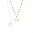 ENAMEL WHITE LETTER NECKLACE - COLLARES - Malandra Jewelry - TC1013.A