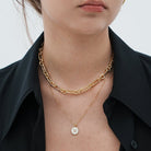 ENAMEL WHITE LETTER NECKLACE - COLLARES - Malandra Jewelry - TC1013.A
