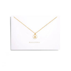 ENAMEL WHITE LETTER NECKLACE - COLLARES - Malandra Jewelry - TC1013.A