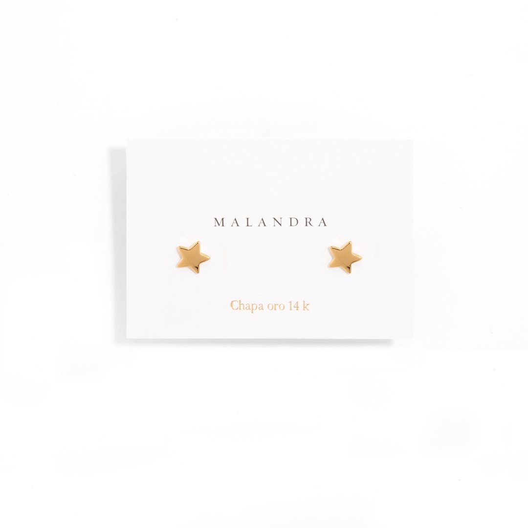 ESSENTIAL GOLDEN STAR STUDS - ARETES - Malandra Jewelry - VCA28