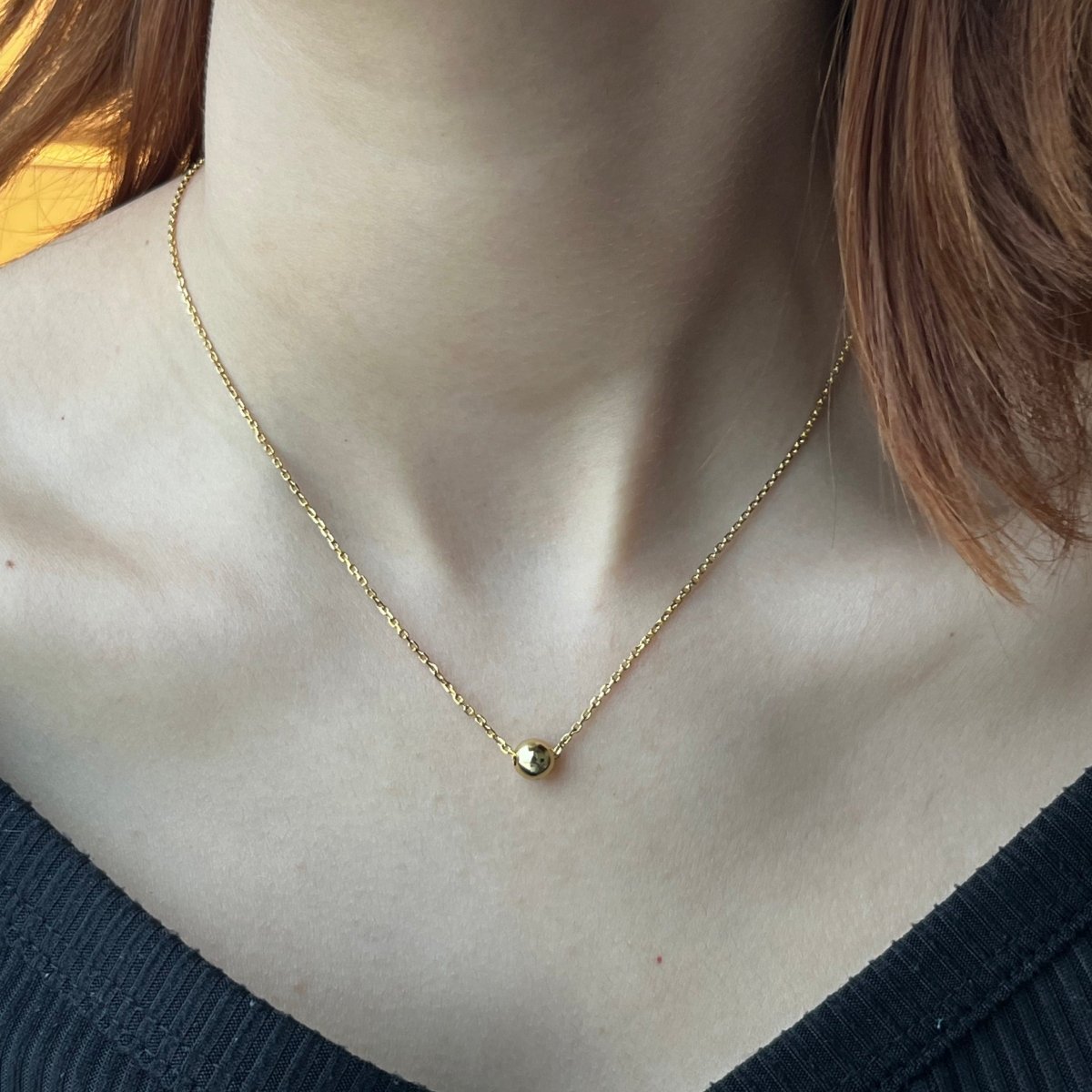 GOLDEN BEAD GRATITUDE NECKLACE - COLLARES - Malandra Jewelry - TC1374