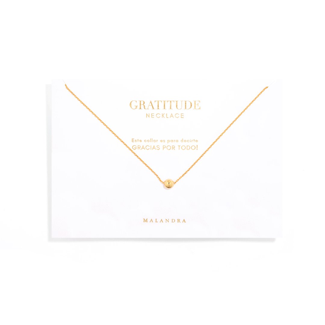 GOLDEN BEAD GRATITUDE NECKLACE - COLLARES - Malandra Jewelry - TC1374