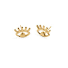 GOLDEN LUCKY EYE STUDS - ARETES - Malandra Jewelry - VCA57