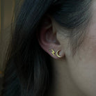 GOLDEN LUNAR STUDS - ARETES - Malandra Jewelry - VCA158