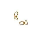 GOLDEN OUTLINE HEART HUGGIES - ARETES - Malandra Jewelry - TA1093
