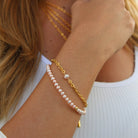 GRATITUDE ROSE PEARL BRACELET - BRAZALETES - Malandra Jewelry - TP952