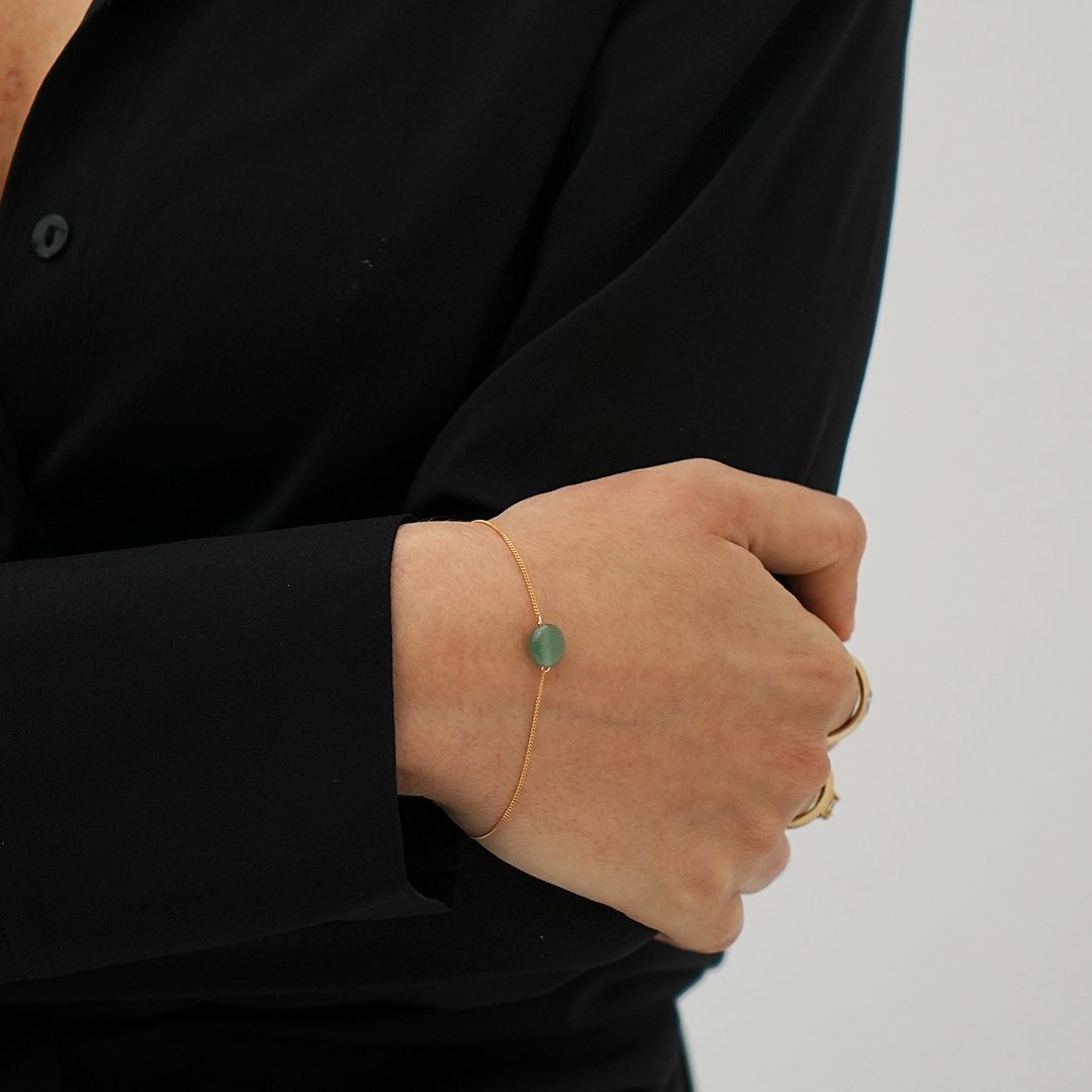 GREEN AVENTURINE GRATITUDE BRACELET - BRAZALETES - Malandra Jewelry - TP922