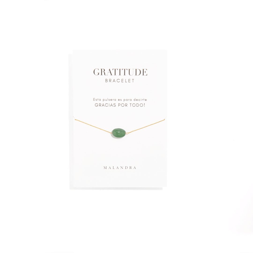 GREEN AVENTURINE GRATITUDE BRACELET - BRAZALETES - Malandra Jewelry - TP922