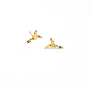 HUMMINGBIRD GOLDEN STUDS - ARETES - Malandra Jewelry - VCA192