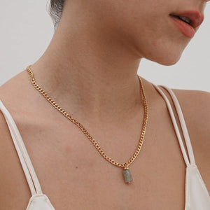LABRADORITE AURA NECKLACE - COLLARES - Malandra Jewelry - TC1182