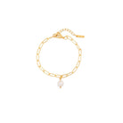 LINK CHAIN PEARL BRACELET - BRAZALETES - Malandra Jewelry - TP1219