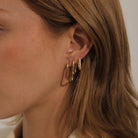 LINK OVAL PAVE HUGGIES - ARETES - Malandra Jewelry - ICA442