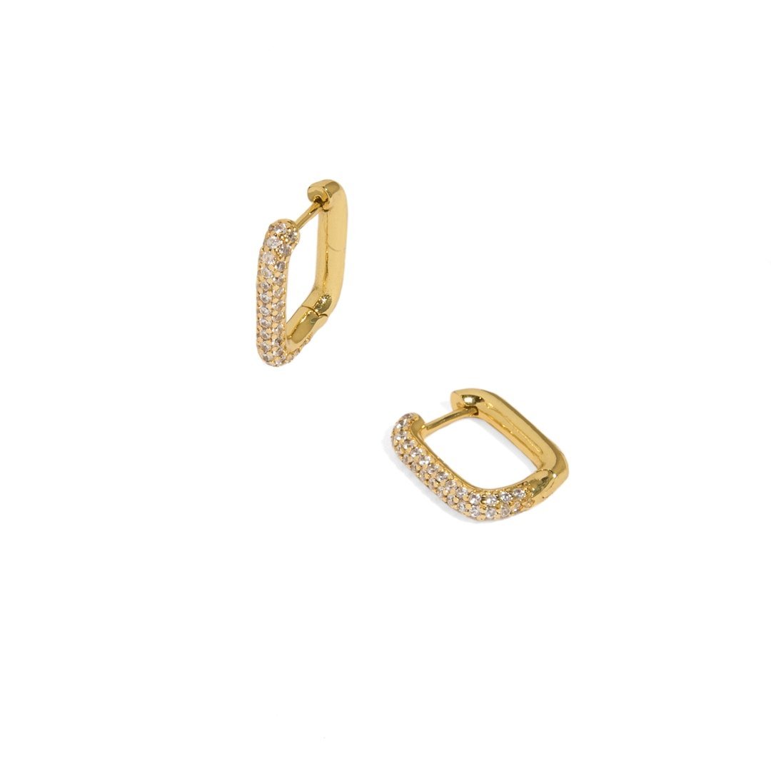 LINK PAVE HUGGIES - ARETES - Malandra Jewelry - EA6086