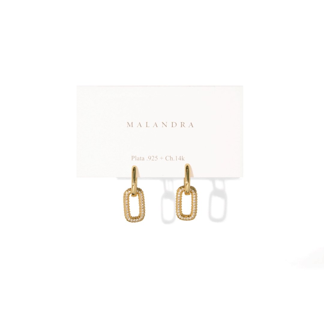 MILANO CLIP PAVE EARRINGS - ARETES - Malandra Jewelry - EA6293