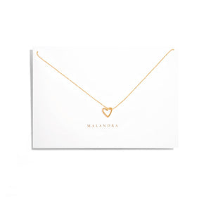 OUTLINED HEART GOLDEN NECKLACE - COLLARES - Malandra Jewelry - TC1044