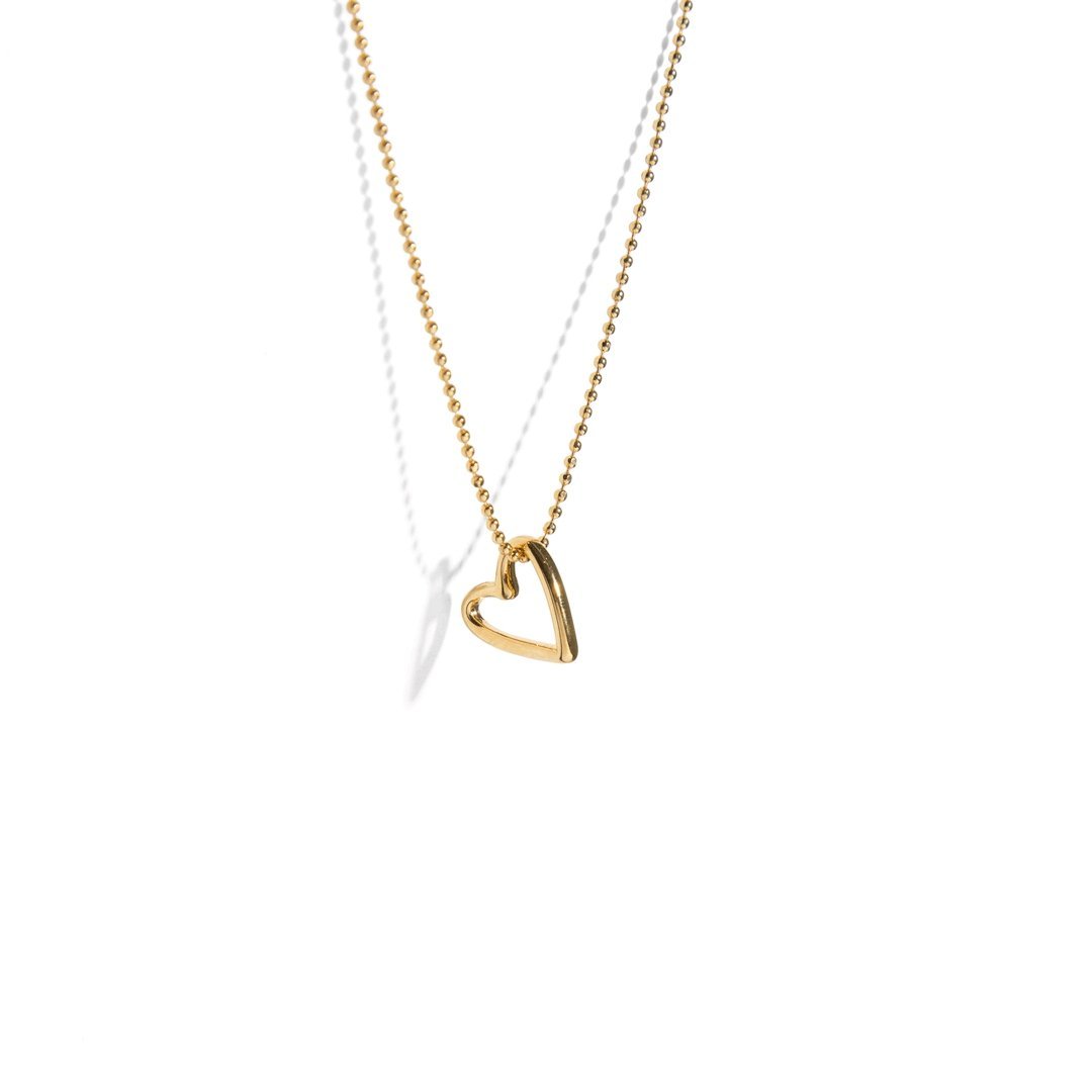 OUTLINED HEART GOLDEN NECKLACE - COLLARES - Malandra Jewelry - TC1044