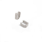 PAVE SILVER CLIP HUGGIES - ARETES - Malandra Jewelry - EA6538.P