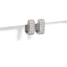 PAVE SILVER CLIP HUGGIES - ARETES - Malandra Jewelry - EA6538.P