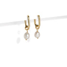 PEARL CHARMS CLIP HUGGIES - ARETES - Malandra Jewelry - TA1166