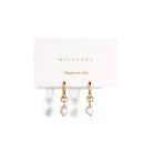 PEARL CHARMS CLIP HUGGIES - ARETES - Malandra Jewelry - TA1166