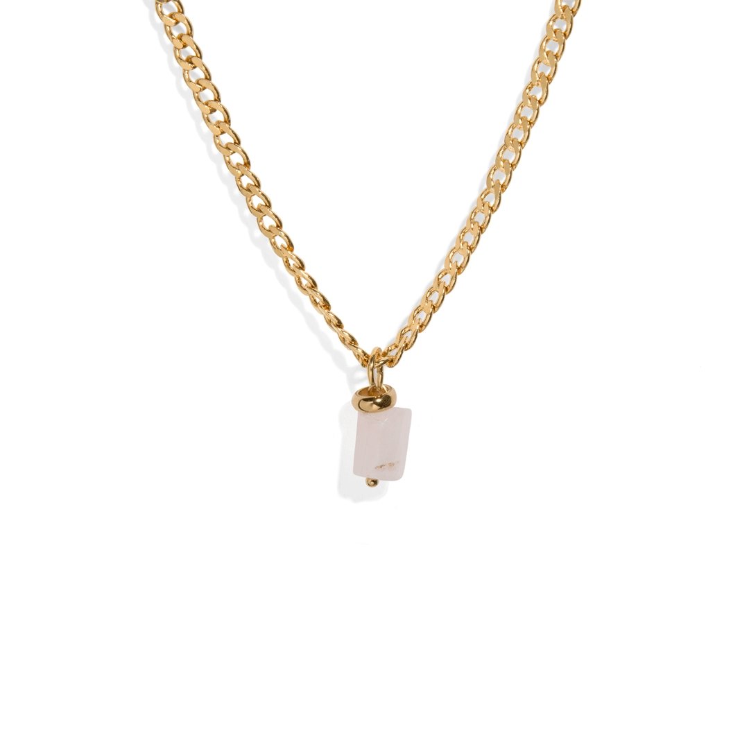 PINK QUARTZ AURA NECKLACE - COLLARES - Malandra Jewelry - TC1180