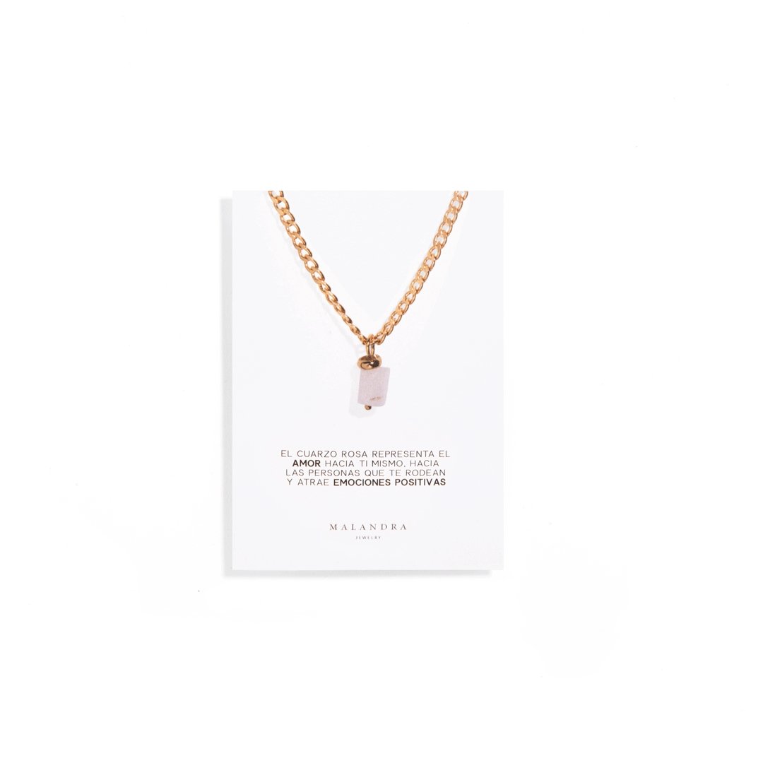 PINK QUARTZ AURA NECKLACE - COLLARES - Malandra Jewelry - TC1180