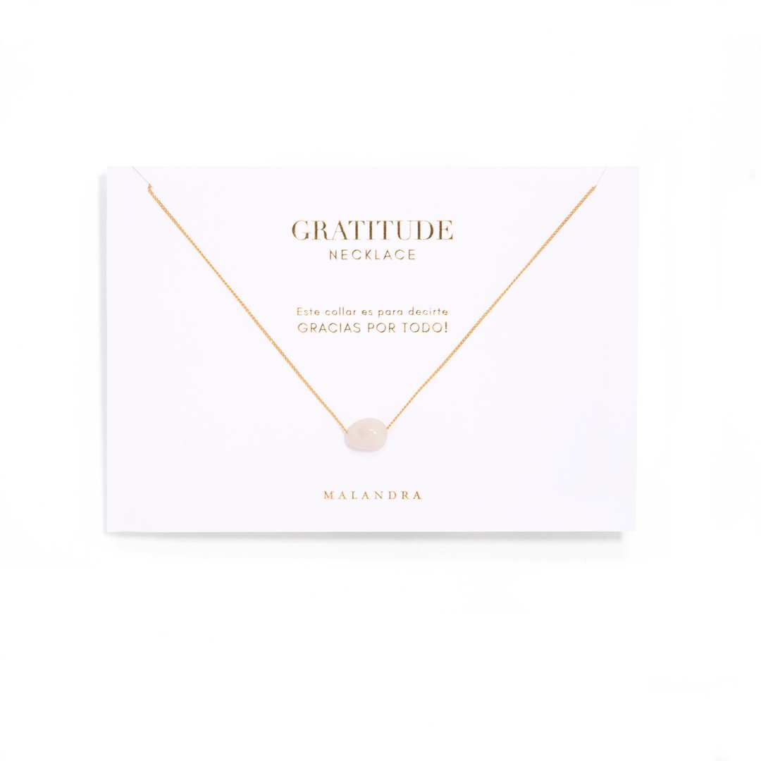 PINK QUARTZ GRATITUDE NECKLACE - COLLARES - Malandra Jewelry - TC1003