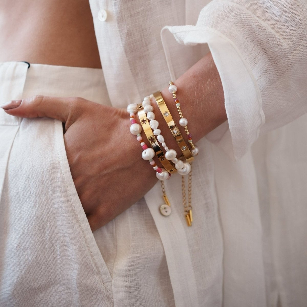 ROUND SPARK GOLDEN BRACELET - BRAZALETES - Malandra Jewelry - EP6041