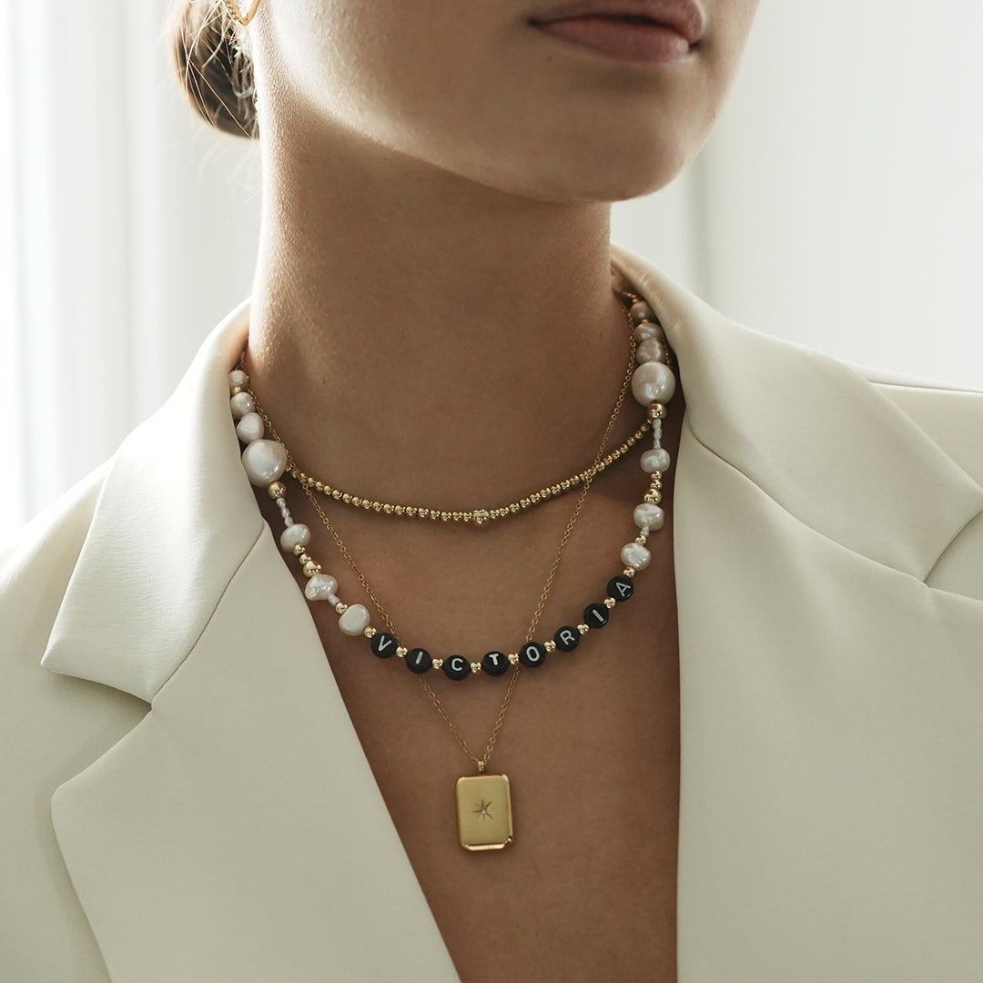 SAMPLE - NUBE PEARL BLACK CUSTOM NECKLACE - SAMPLE - Malandra Jewelry - TC974