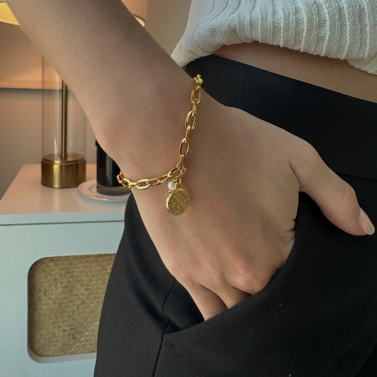 SAN BENITO MEDAL BRACELET - PULSERAS - Malandra Jewelry - TP1556