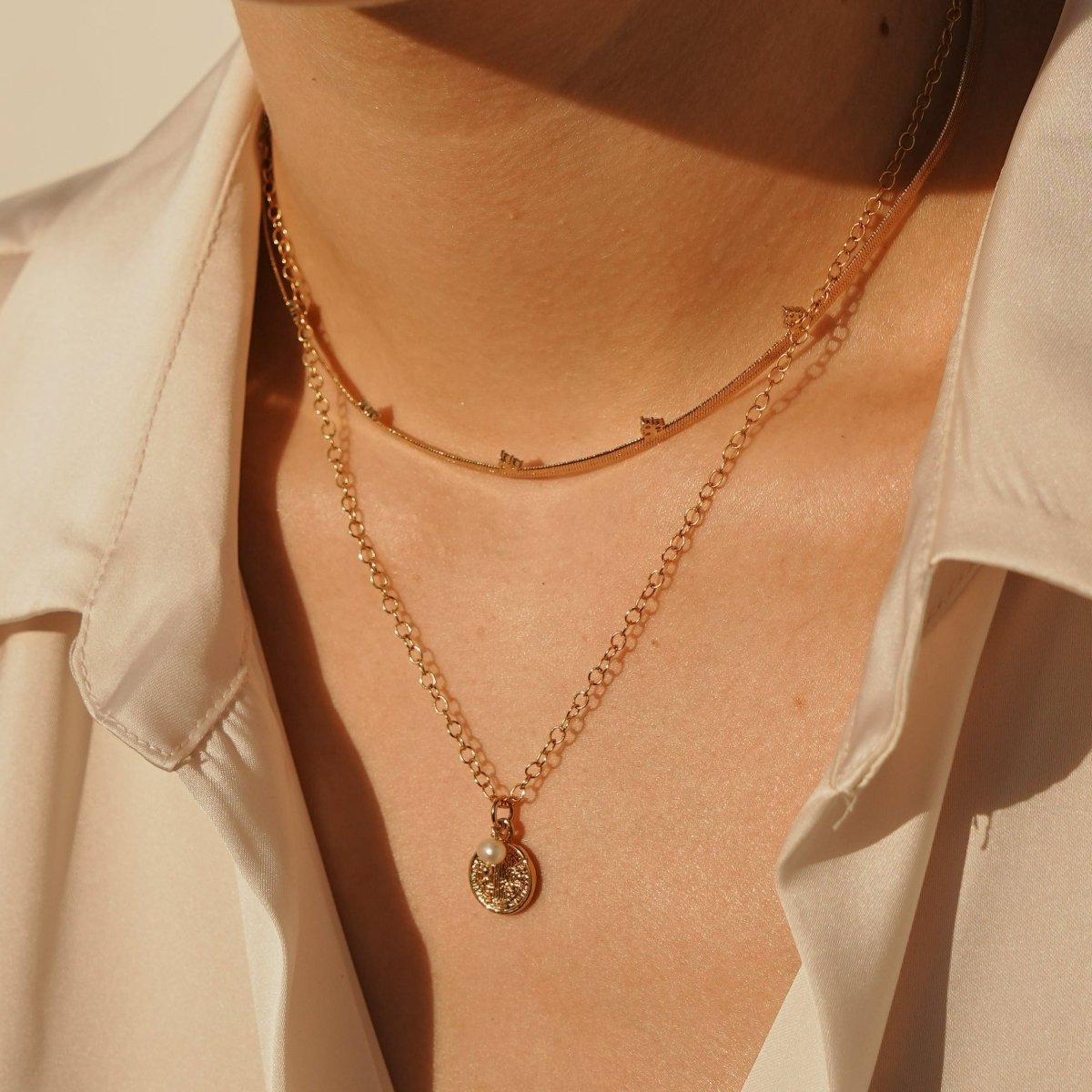 SAN BENITO PEARL CHARM NECKLACE - COLLARES - Malandra Jewelry - TC1081