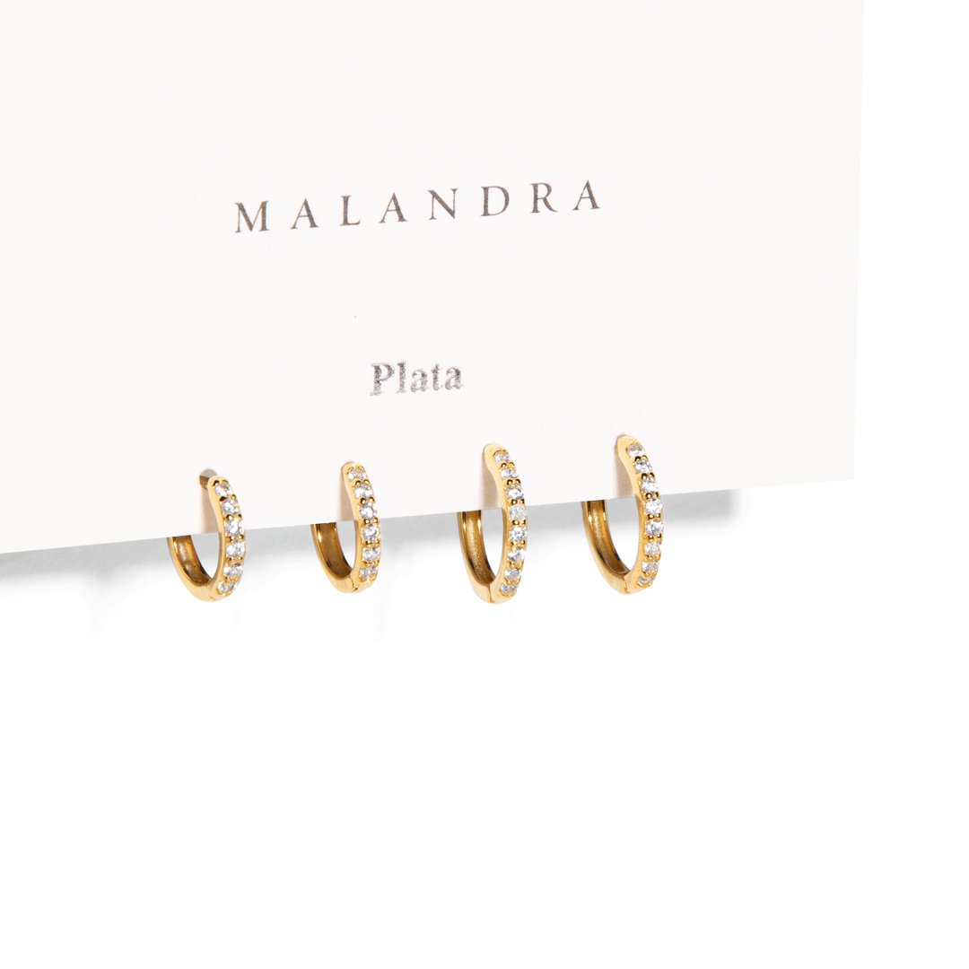 SERENA GOLDEN HUGGIES SET - ARETES - Malandra Jewelry - ERA7 - 60204810803C/60204830900C