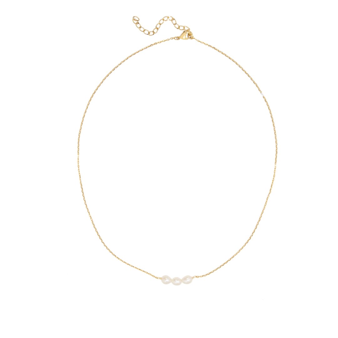 SKINNY TRIPLE PEARL NECKLACE - COLLARES - Malandra Jewelry - VCC138