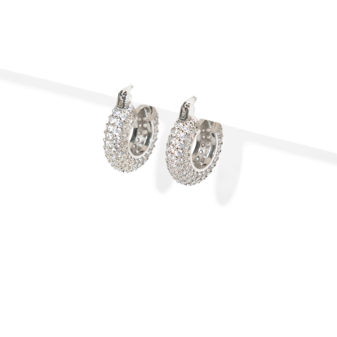 SPARK CHUNKY SILVER HOOPS - ARETES - Malandra Jewelry - EA6058.P
