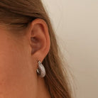 SPARK CHUNKY SILVER HOOPS - ARETES - Malandra Jewelry - EA6058.P