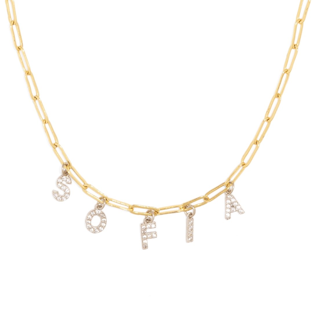 SPARK NAME CLIP NECKLACE - COLLARES PERSONALIZADOS - Malandra Jewelry - TC323.1